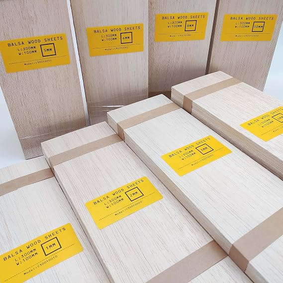 10 Pack 2mm Balsa Wood Sheets 100mm X 300mm Thin Craft Wood Board for House Aircraft Ship Boat Arts and Crafts, School Projects, Wooden DIY Ornaments US3002