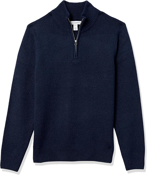 Amazon Essentials Men's Long-Sleeve Soft Touch Rib Quarter-Zip Sweater