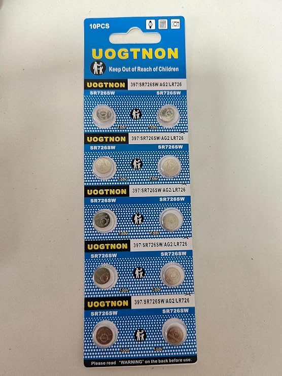 UOGTNON 397 SR726SW Watch Battery 1.5V Button Cell (10-Pack)