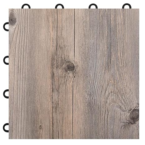 VersaStep by FlooringInc 12 x 12 Inch Interlocking Dance Floor Tiles, Portable Vinyl Dance Floor for Home Practice, 3/8 Inch Thick Snap Together Tap and Ballet Flooring, Barnwood, 1 Tile, 1 Sq Ft