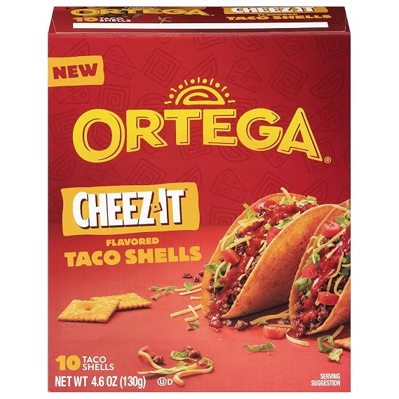 Ortega Cheez-It Flavored Taco Shells, Hard Taco Shells Made With Cheez-It Flavor, 10 Count, 4.6 Ounce