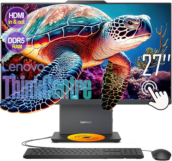Lenovo IdeaCentre 27" All-in-One Desktop Touchscreen Full HD Display 32GB DDR5 RAM 1TB SSD HDMI (in & Out) 13th 10-Core i7-13620H Windows 11 Pro Office 365 for The Web