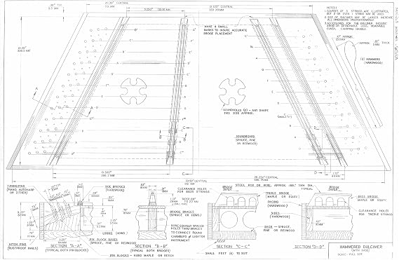 Hammered Dulcimer Plans 12/11 - Full Scale Design Drawings - Technical