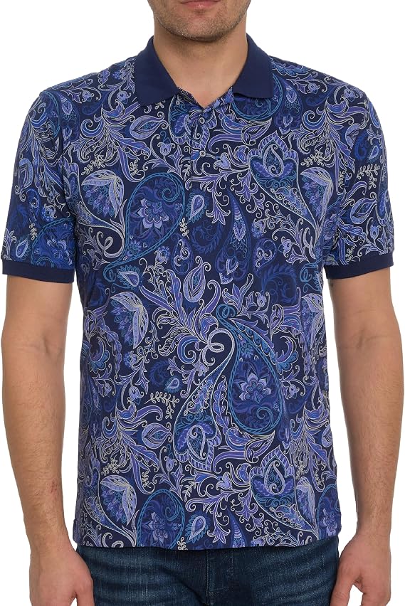 Robert Graham Mens Dozer Short-Sleeve Polo Shirt, Premium Cotton Knit Top, Classic-Fit & Richly Detailed for Wear