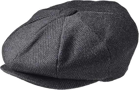 PEAKY BLINDERS 8 Piece 'Newsboy' Style Flat Cap -Tweed Wool Fabric Variations