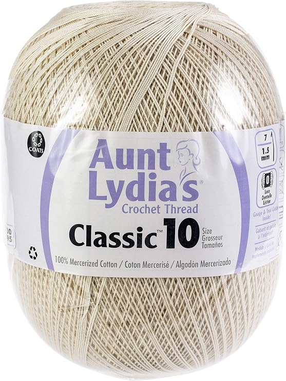 Aunt Lydia's Natural Classic Crochet Thread Size 10 Jumbo 3/Pk 3 Pack