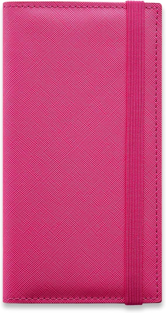 Zreal Checkbook Cover for Women, Hot Pink Premium Vegan Leather Holder for Personal Checks, Slim Design with Pen Loop, Clear Divider, Fits Top & Side-Tear Duplicate Checks