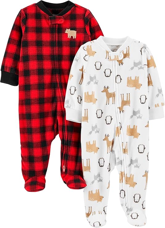 Simple Joys by Carter's Baby In 2pk Fleece Snp Santa Trees