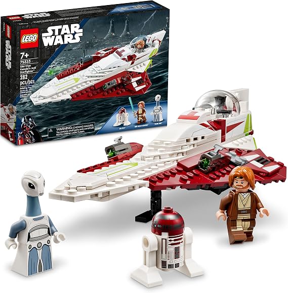 LEGO Star Wars OBI-Wan Kenobi's Jedi Starfighter 75333 Building Toy Set - Features Minifigures, Lightsaber, Clone Starship from Attack of the Clones, Great Gift for Kids, Boys, and Girls Ages 7+
