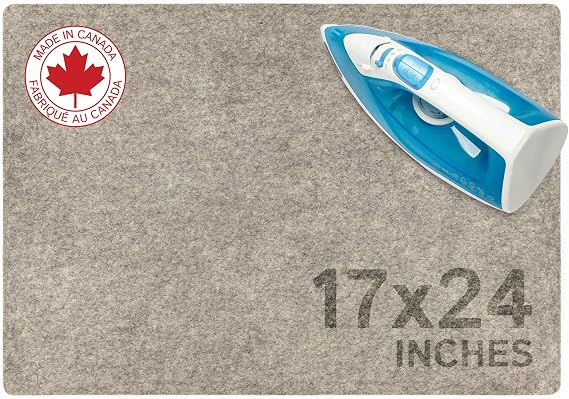 The Felt Store Wool Ironing Mat, Made with New Zealand Wool, Pressing Mat for Quilters, Double-Sided Heat Press Ironing Station, Quilting, Sewing Notions & Supplies, Portable Wool Ironing Pad