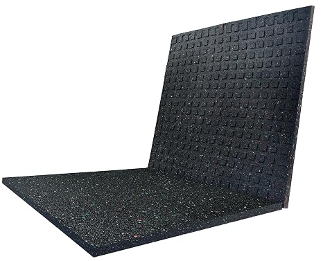 Goodhoily 2 Pack Heavy Duty Anti Vibration Pad 24" x 24"x0.6 Inch Rubber Vibration Pad -Sound Absorbing Mat- for Dryers, Fitness Equipmen,Audio Equipment(Square) Black