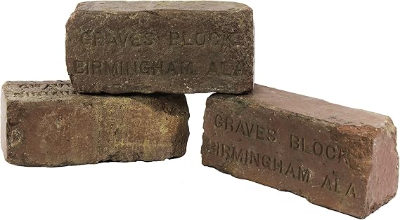 Rare Antique Brick - 100 Years Old - Graves Brick Company (Grade A, Birmingham, AL Text) Paver