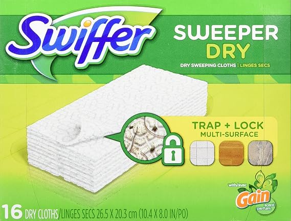 Swiffer Sweeper Dry Sweeping Pad Multi Surface Refills for Dusters Floor Mop, Gain, 16 Count (Packaging May Vary)