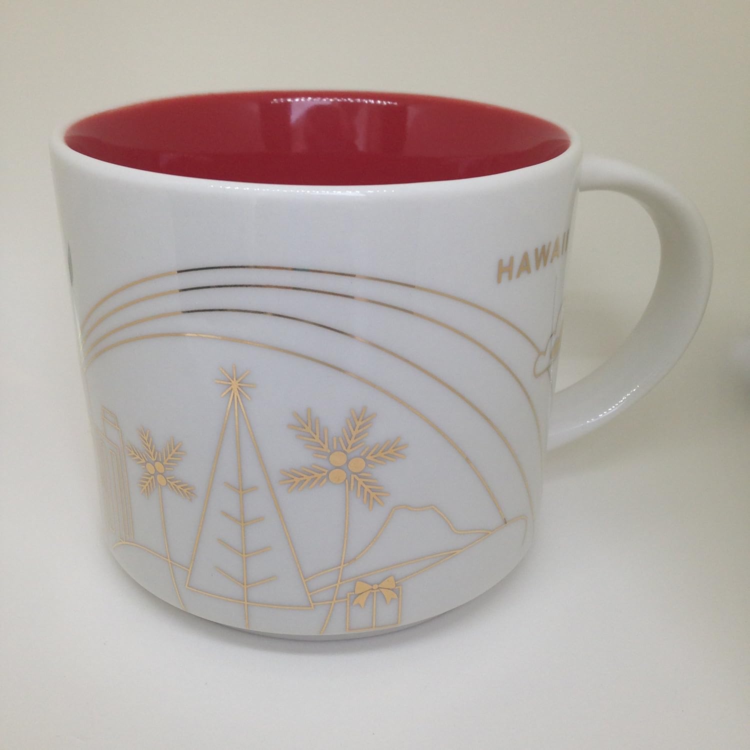 Starbucks Hawaii You Are Here Collection Coffee Mug with Gold on White