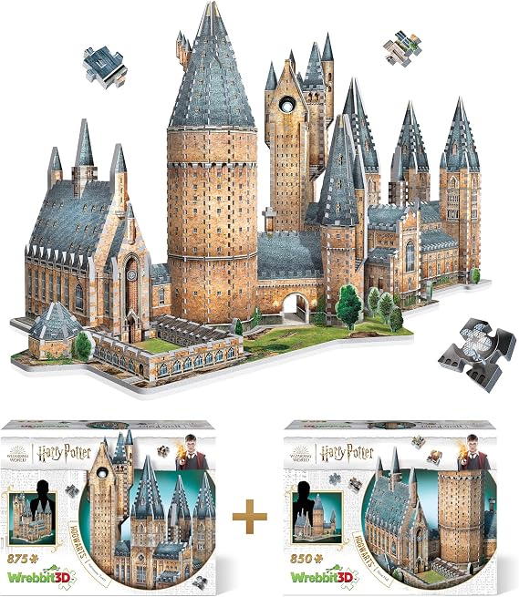 Wrebbit3d Hogwarts Castle 3D Puzzle for Teens and Adults | Great Hall Astronomy Tower Bundle | 1725 Jigsaw Puzzle Pieces | Not Just an Ordinary Model Kit for Adults | Great Gift for Harry Potter Fans