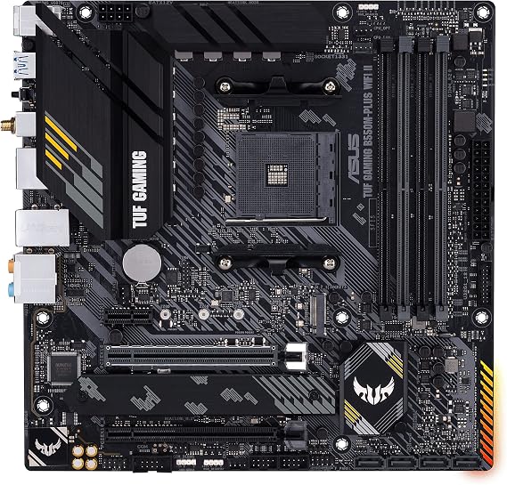 ASUS TUF Gaming B550M-Plus WiFi II Motherboard Ryzen AM4 Socket AMD B550 mATX PCIe 4.0 2 x M.2 WiFi 6 SATA 6Gbit/s Aura Sync