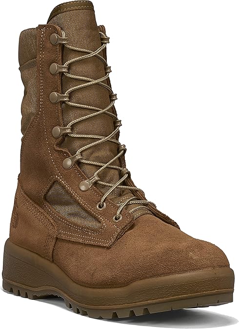 Belleville 590 Tactical Boot - Leather Upper for Military Gear - Vibram Outsole for Army Shoes for Men - Single-Density Molded Insole for Army Boots - Vanguard Cushioning System