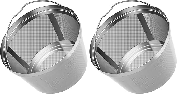 Stainless Steel Reusable Coffee Filters Basket 8 12 Cup Sturdy Permanent Coffee Filter fit for Mr. Coffee Black,Decker Coffee Makers 8 12 cups (Pack of 2)