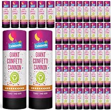 SOL 48pk Confetti Cannons Large - Giant Party Poppers Paper Cannon - Party Poppers Birthday Adult - Multicolour Papers Mix for Weddings, Birthdays, New Year's Eve, and Celebrations - Safe, Easy to Use