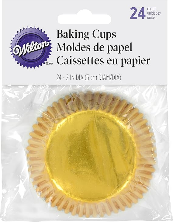 Wilton Standard Cupcake Liner Baking Cups, 24 Count, Gold Foil