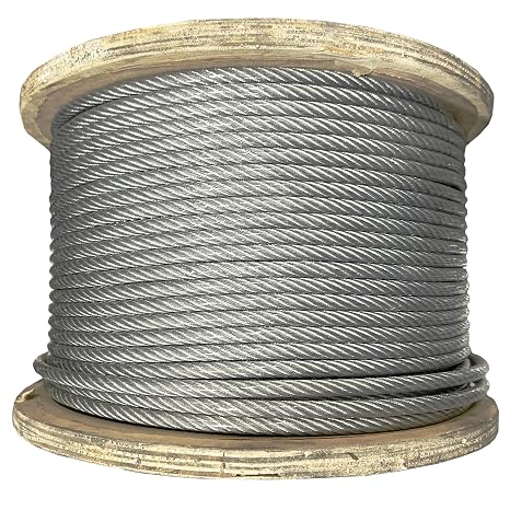 Lexco Cable 1167332CCC 250' Spool of 3/32" Clear PVC Coated 1/16" 7x7 Galvanized Wire Rope