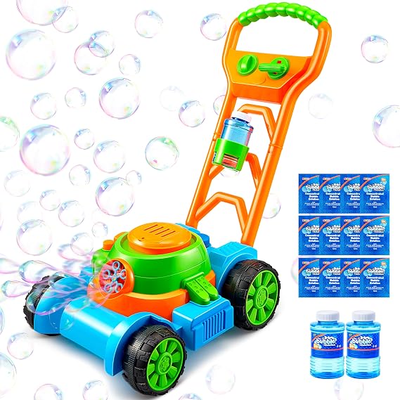 Sloosh Bubble Machine Toddler Toy Summer Outdoor Toy Games Bubble Machine for Toddlers Preschool Child Boys Girls Birthday Christmas Xmas Gifts (Blue)