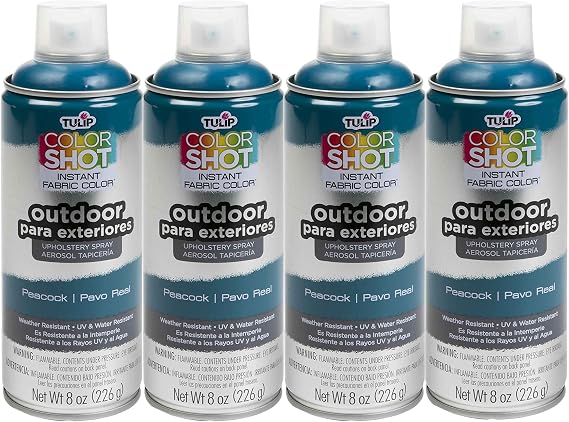 Bulk buy: Tulip ColorShot Outdoor Upholstery Spray Paint 8 oz. 4-pack, Peacock