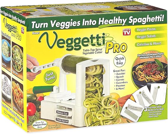Veggetti Pro Table-Top Spiralizer, Quickly Spiral Slice Vegetables into Healthy Veggie Pasta