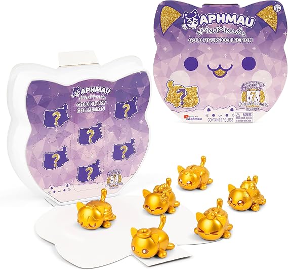 Aphmau Mystery MeeMeow Figure Multipack - Gold Collection, Exclusive Gold Figure Collection, Collectible Minifigure, Mystery Box Official Merchandise