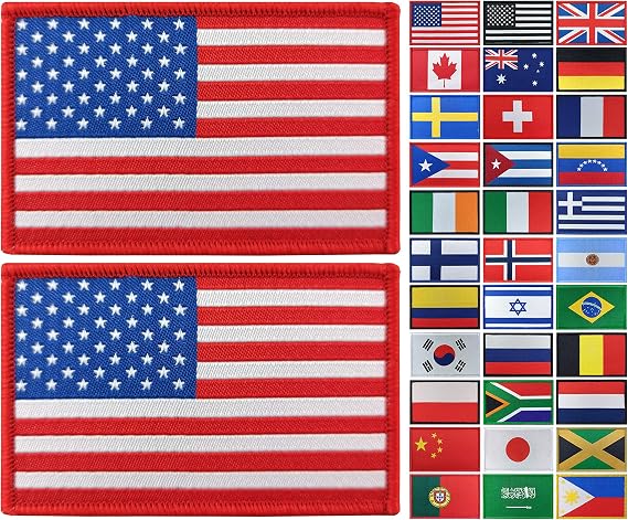 JBCD 2 Pack USA Flag Patch American Flags Tactical Patch Pride Flag Patch for Clothes Hat Patch Team Military Patch