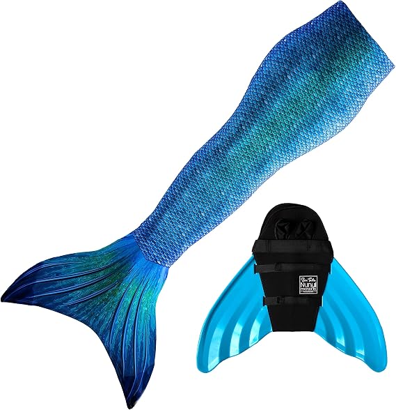 Mermaid Costume and Monofin (Blue Lagoon with Turquoise Monofin, JM Misses 8-10)