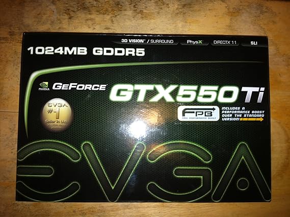 EVGA GeForce GTX 550 Ti FPB 1024 MB GDDR5 PCI Express 2.0 2DVI/Mini-HDMI SLI Ready Graphics Card, 01G-P3-1556-KR