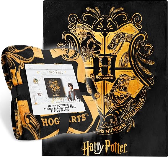 Harry Potter Fleece Throw Blanket Soft Cozy Bed Blanket Hogwarts Bedroom Decor Plush Comforter 59" x 51" for Bedroom Travel Gifts for Kids