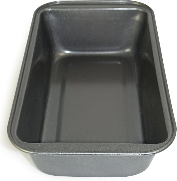 Ecolution Bakeins Medium Loaf Pan PFOA, BPA, and PTFE Free Non-Stick Coating Heavy Duty Carbon Steel Dishwasher Safe Gray 8.5 x 4.375 x 2.5