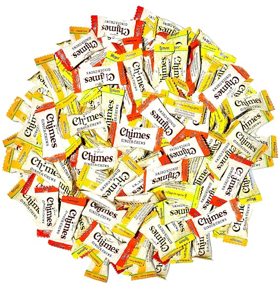 CHIMES TROPICAL MIX Ginger Chews (1-Pound 1 LB BAG) Premium Natural Chewy Ginger Candy 16 OZ Individually Wrapped Ginger Chew Candy