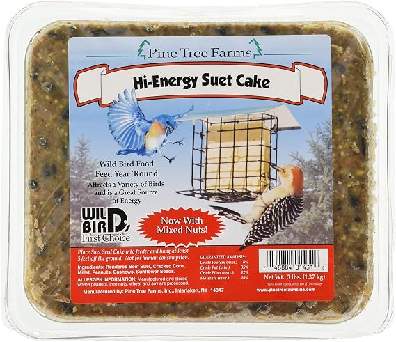 Pine Tree Farms 1431 Hi Energy Suet Seed Cake, 3 Pounds