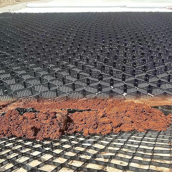 Gravel Grid Driveway Gravel Stabilizer, Durable Geogrid Soil Stabilizer/Paving Mesh, Reinforcement Grids for Steep Slope WallsGeocell Ground Grid Paver Gravel Stabilizer, Gravel Grid Stabili