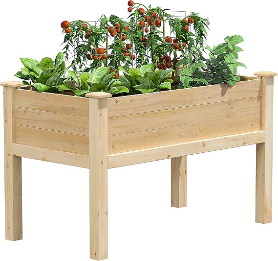 Premium Cedar Elevated Garden Bed, 24" W x 48" L x 31" H (3/4" Thick) - Made in USA with North American Cedar