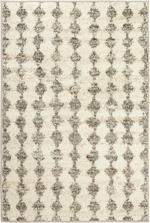 Dash & Albert Izzy Grey Graphic Washable Runner Rug, 2'6"x8'
