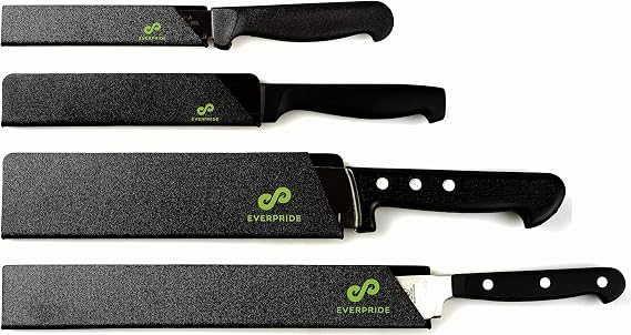EVERPRIDE Chef Knife Sheath Set (4-Piece Set) Universal Blade Edge Cover Guards for Chefs and Kitchen Knives Durable, BPA-Free, Felt Lined, Sturdy ABS Plastic Knives Not Included
