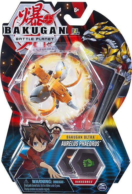 Bakugan Ultra, Aurelus Phaedrus, 3-inch Collectible Action Figure and Trading Card, for Ages 6 and Up