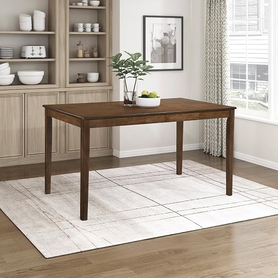 Lexicon 55.5" Modern Rectangular Wood Dining Table for 4, Chestnut