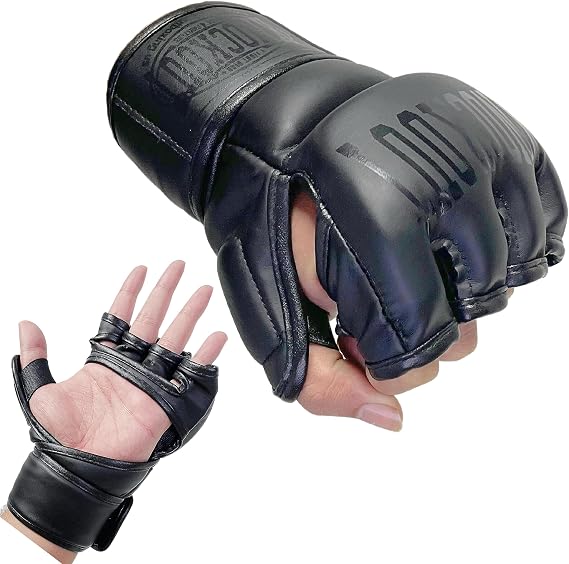 Grappling UFC MMA Gloves for Men Women, Training & Sparring, Martial Arts Punching Bag Gloves with Open Palms Kickboxing Gloves, Muay Thai, MMA