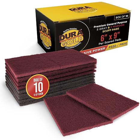 Dura-Gold Premium 6" x 9" Scuff Pads, 5 Each Maroon General Purpose & 5