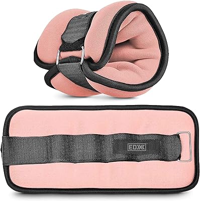 EDX Adjustable Ankle Weights | Arm, Leg and Wrist Weight Strap | Fitness, Walking, Jogging, Workout, Lifting 2 Pack 2lbs