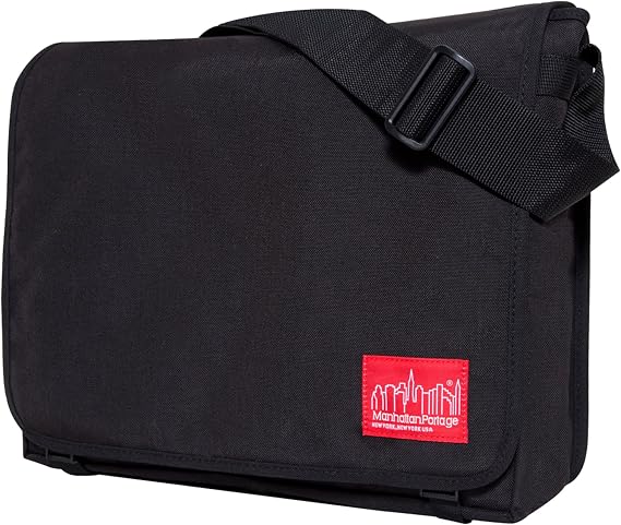 Manhattan Portage DJ Messenger Bag Fits 15" Laptop Water Resistant Zippered Compartment 1000D Cordura For Work College Travel