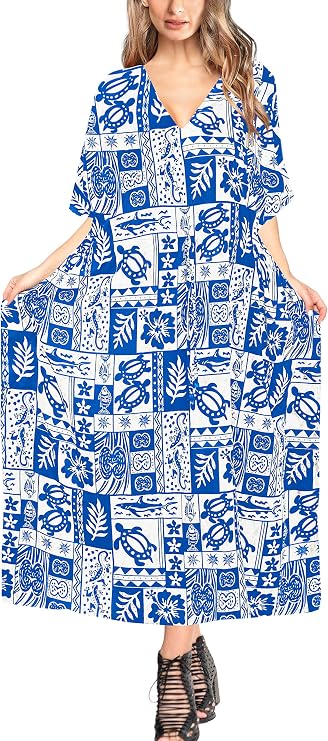 LA LEELA Women's Caftan Long Boho Evening Gown