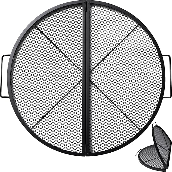 36 Inch X-Marks Fire Pit Grate, Folding Campfire Grill Grate