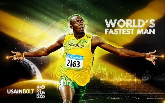 Usain Bolt Sports Poster Photo Limited Print Sexy Celebrity USA Olympic Track & Field Running Jamaica Athlete Size 8x10#1