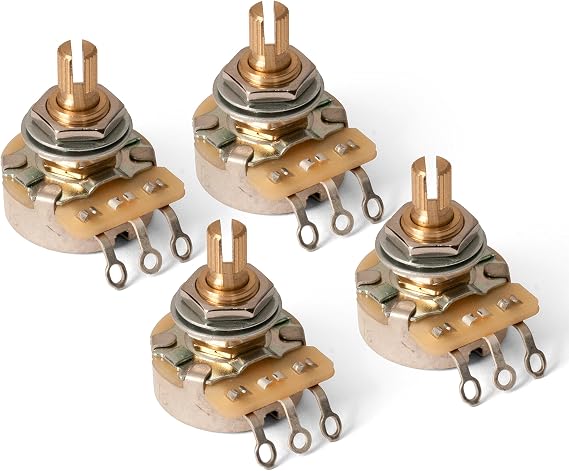 CTS Audio Taper Pro Guitar Control Pots, Split shaft, 500K-ohm (CTS #450S 3485) - 4 pack